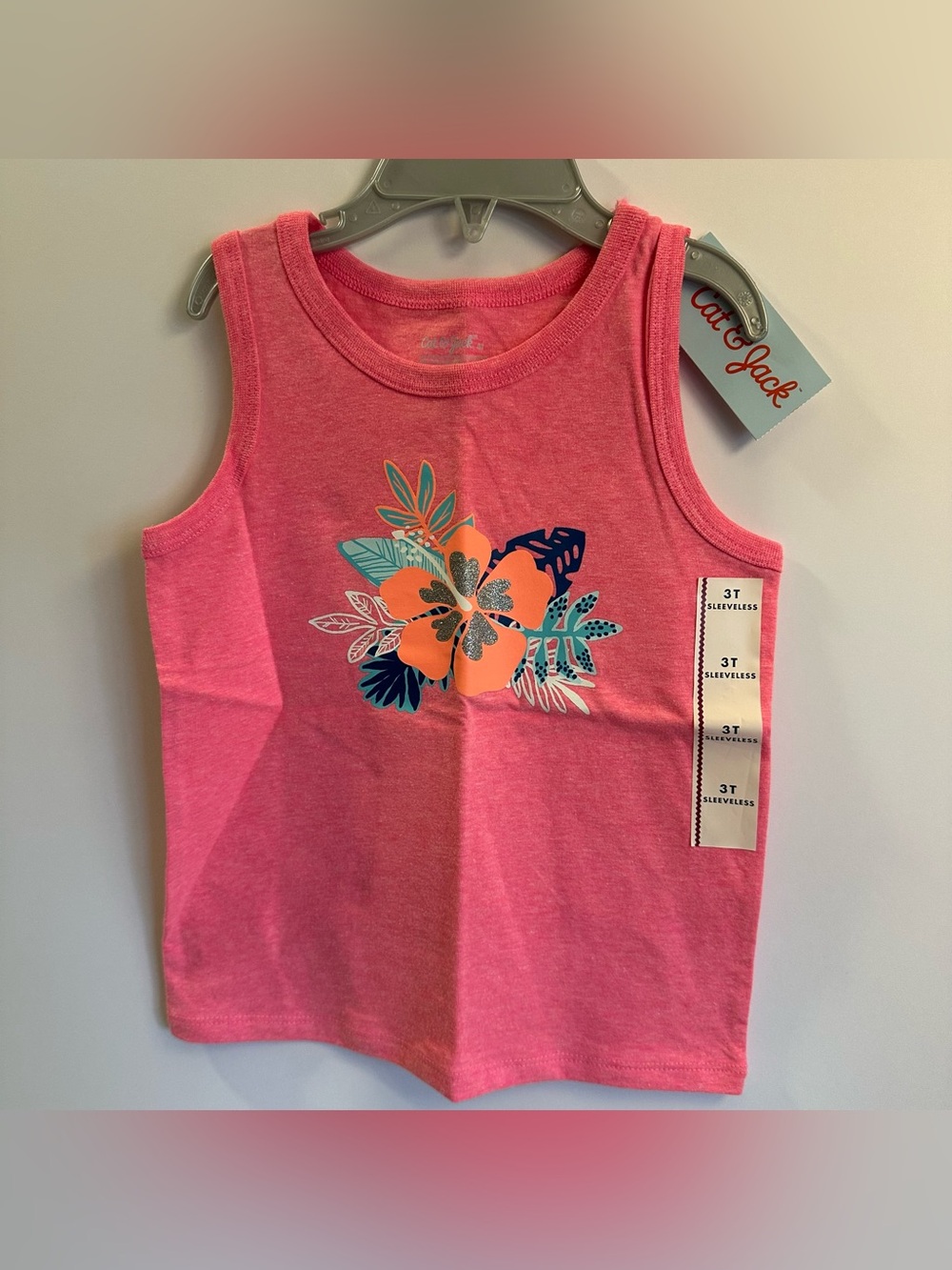 Cat & Jack Flower Toddler Tank Top Size 3T NEW